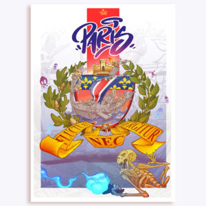 print a3 fresque parc des princes – "paris fluctuat" par emoy (Édition limitée 33 ex.)