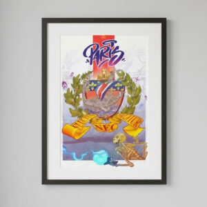 print a3 fresque parc des princes – "paris fluctuat" par emoy (Édition limitée 33 ex.)
