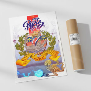 print a3 fresque parc des princes – "paris fluctuat" par emoy (Édition limitée 33 ex.)